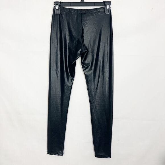 Wet Seal Coated Low Rise Black Leggings Size XS - Picture 2 of 4